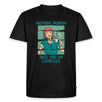 Café expresso - T-shirt Premium bio Homme - noir - Devant - Nico (187cm)