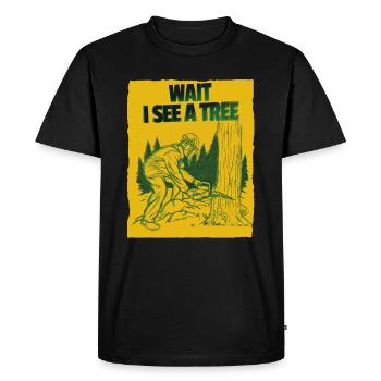 Broyeur de bois Bûcheron Forestier Forestier - T-shirt Premium bio Homme - noir - Devant - Nico (187cm)