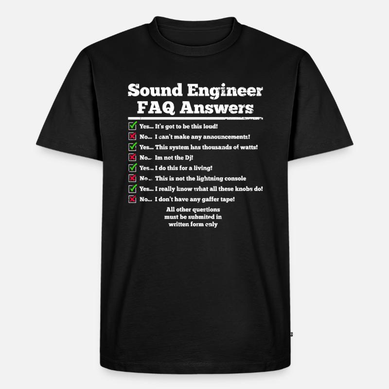 Tontechniker Sound Audio Engineer - Männer Premium Bio T-Shirt - Schwarz