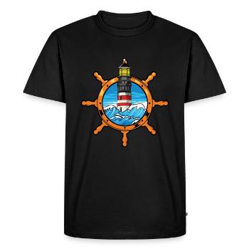Lighthouse - Men's Premium Organic T-Shirt - black - Front - Nico (187cm)