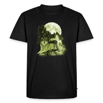 Wolf - Men's Premium Organic T-Shirt - black - Front - Nico (187cm)