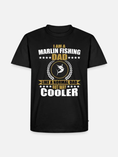 Marlin Angler Papa - Männer Premium Bio T-Shirt - Schwarz