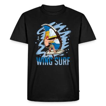 Wing Surf - T-shirt Premium bio Homme - noir - Devant - Nico (187cm)