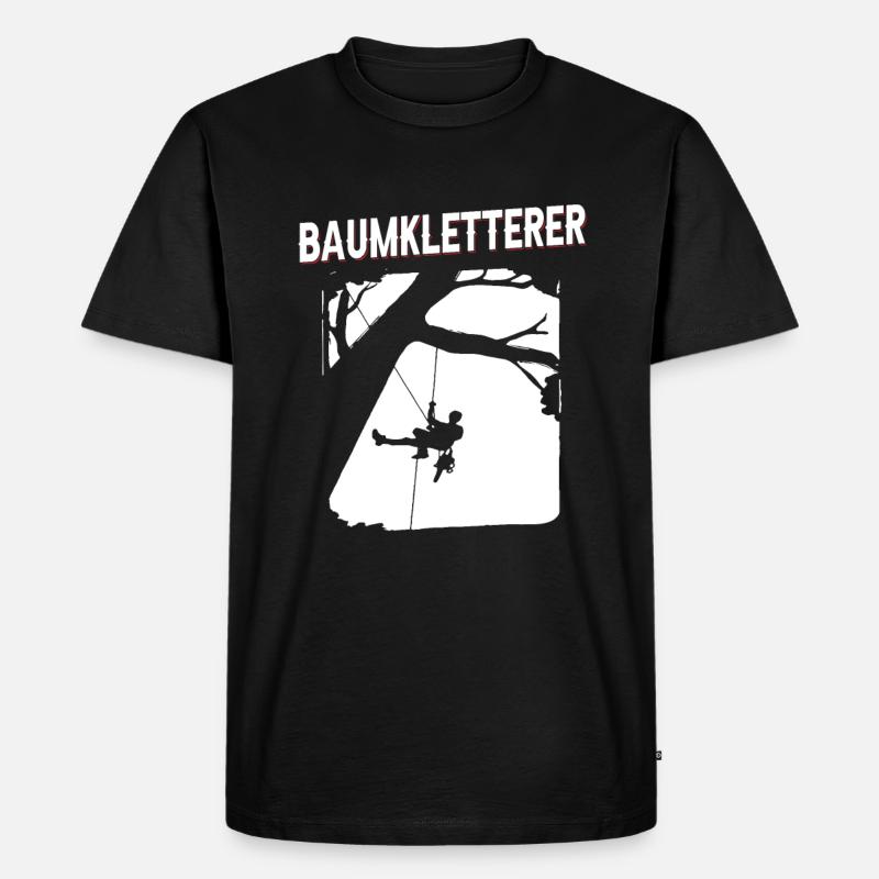 Baumklettern Baumpfleger Arborist Baumkletterer - Männer Premium Bio T-Shirt - Schwarz