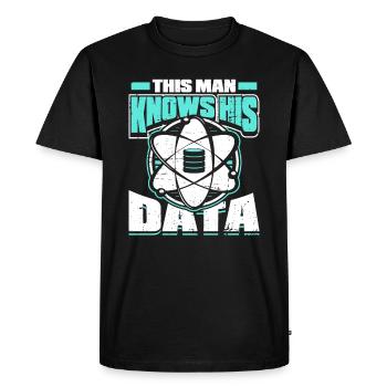 Ingénieur scientifique Big Data Engineer Scientist Analyst - T-shirt Premium bio Homme - noir - Devant - Nico (187cm)
