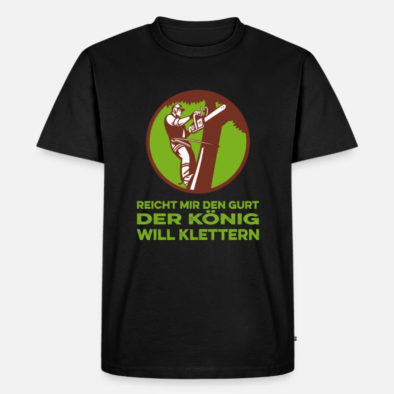 Baumklettern Baumpfleger Arborist Baumkletterer - Männer Premium Bio T-Shirt - Schwarz