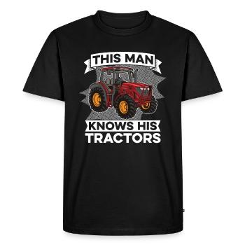 Trekker Tractor Tractor Farmer Farmer - Men's Premium Organic T-Shirt - black - Front - Nico (187cm)