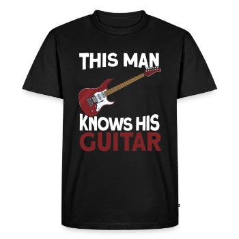 Guitare électrique Guitare électrique Guitariste Guitare - T-shirt Premium bio Homme - noir - Devant - Nico (187cm)