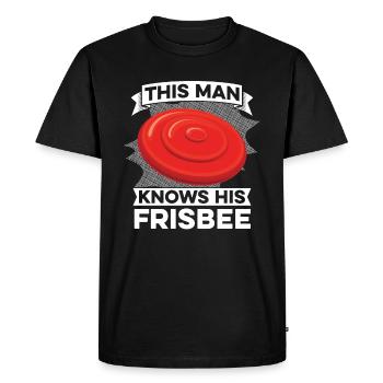 Frisbee - Men's Premium Organic T-Shirt - black - Front - Nico (187cm)