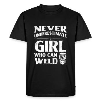 Soudeur Soudeur Métallurgiste Femme Soudeur - T-shirt Premium bio Homme - noir - Devant - Nico (187cm)
