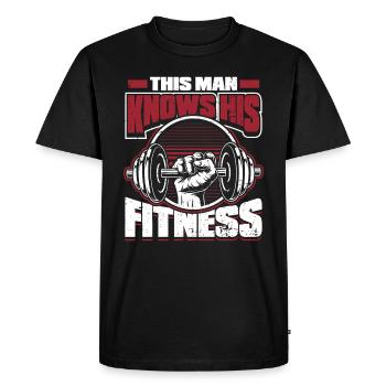 Fitness Training Gym Workout Poids - T-shirt Premium bio Homme - noir - Devant - Nico (187cm)