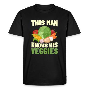 Végétaliens végétaliens - T-shirt Premium bio Homme - noir - Devant - Nico (187cm)