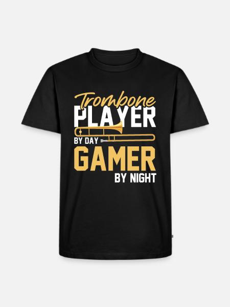 Posaune - Männer Premium Bio T-Shirt - Schwarz