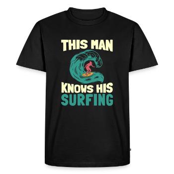 Surf Surfer Surfer - T-shirt Premium bio Homme - noir - Devant - Nico (187cm)