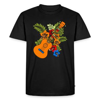 Ukulele - Men's Premium Organic T-Shirt - black - Front - Nico (187cm)