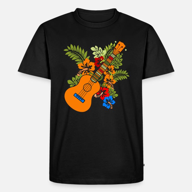 Ukulele - Männer Premium Bio T-Shirt - Schwarz