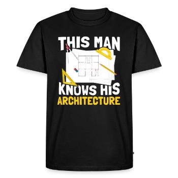 Architect - Men's Premium Organic T-Shirt - black - Front - Nico (187cm)