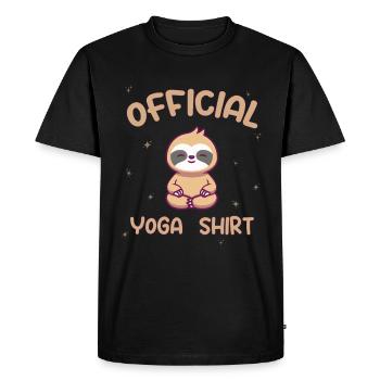 Chemise de Yoga Officielle Paresseux Namaste Méditation Om - T-shirt Premium bio Homme - noir - Devant - Nico (187cm)