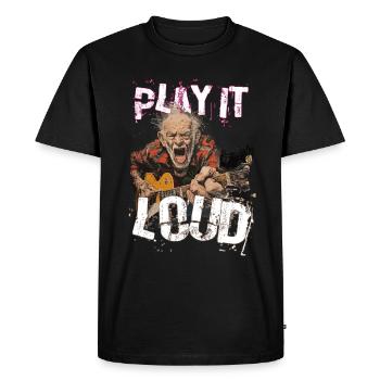 Play it Loud - Männer Premium Bio T-Shirt - Schwarz - Vorne - Nico (187cm)