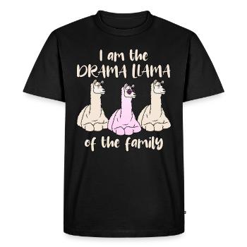 Drame lama rose dire drame lama de la famille - T-shirt Premium bio Homme - noir - Devant - Nico (187cm)