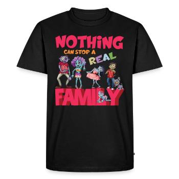 FAMILIEN- NICHTS KANN EINE ECHTE FAMILIE AUFHALTEN - Männer Premium Bio T-Shirt - Schwarz - Vorne - Nico (187cm)