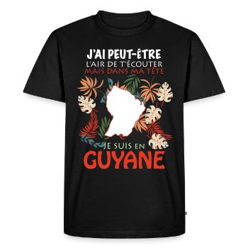 Message Guyane Idée Cadeau Homme Femme - T-shirt Premium bio Homme - noir - Devant - Nico (187cm)
