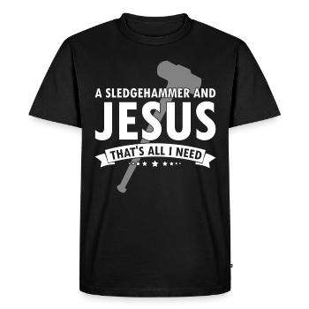 Conception de démolition de maisons et rénovation de maisons - T-shirt Premium bio Homme - noir - Devant - Nico (187cm)