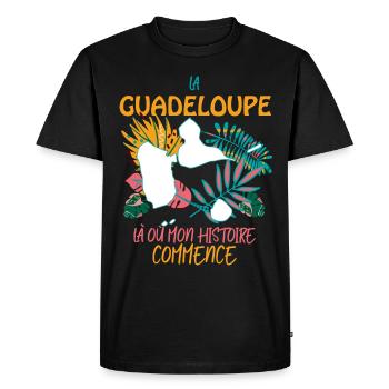 La Guadeloupe Mon Pays A Moi - T-shirt Premium bio Homme - noir - Devant - Nico (187cm)