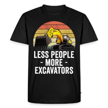 Conducteur d’excavatrice Ouvrier de la construction Excavatrice - T-shirt Premium bio Homme - noir - Devant - Nico (187cm)