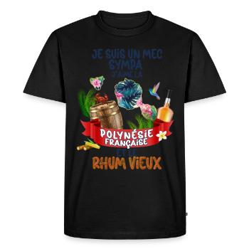 Polynésie Française Rhum Colibri - T-shirt Premium bio Homme - noir - Devant - Nico (187cm)