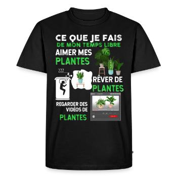 Green Plant Flower Garden Indoor - Men's Premium Organic T-Shirt - black - Front - Nico (187cm)