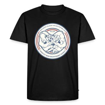 PILLEN | Lustiger Spruch Hände Tabletten - Männer Premium Bio T-Shirt - Schwarz - Vorne - Nico (187cm)