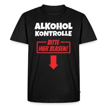 Alkoholkontrolle Suff Party Gruppe Alkohol Blasen - Männer Premium Bio T-Shirt - Schwarz - Vorne - Nico (187cm)