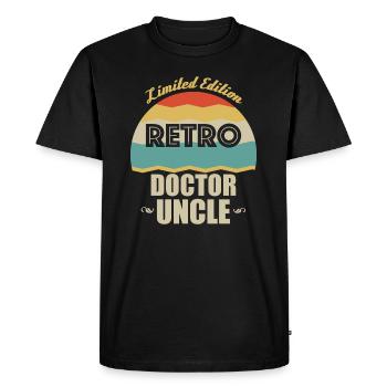 Rétro médecin oncle - T-shirt Premium bio Homme - noir - Devant - Nico (187cm)