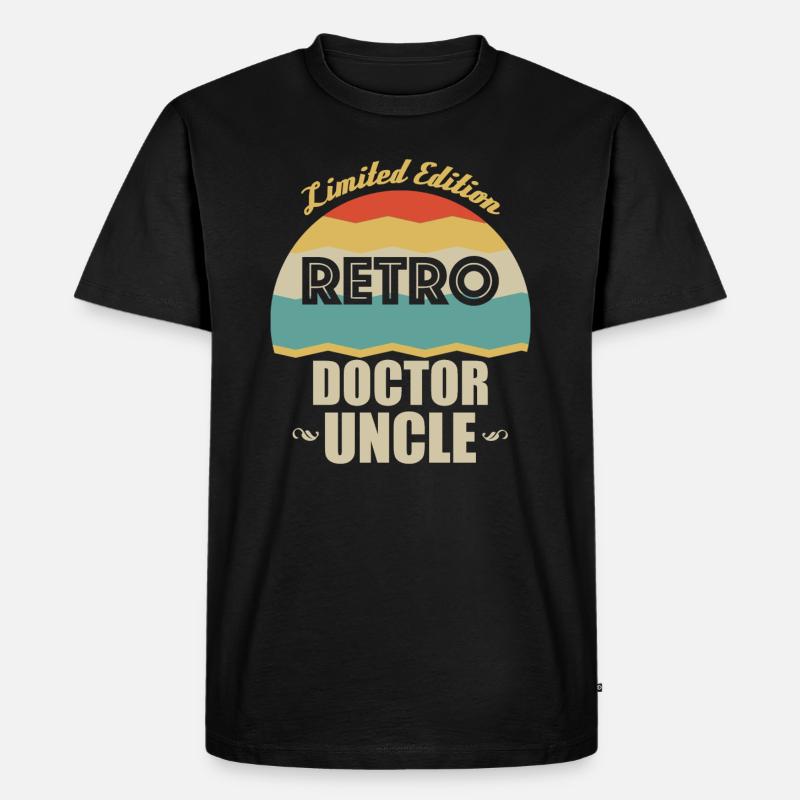 Retro Arzt Onkel - Männer Premium Bio T-Shirt - Schwarz