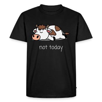 Not Today Vache Pas Aujourd’hui Sort - T-shirt Premium bio Homme - noir - Devant - Nico (187cm)