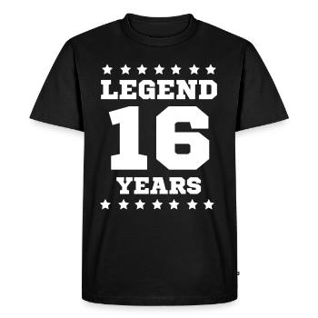 16ème anniversaire 16 ans 2005 cadeau - T-shirt Premium bio Homme - noir - Devant - Nico (187cm)