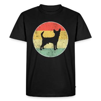 Chihuahua chien rétro - T-shirt Premium bio Homme - noir - Devant - Nico (187cm)