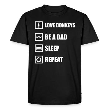 âne père Dormir Répétition - T-shirt Premium bio Homme - noir - Devant - Nico (187cm)