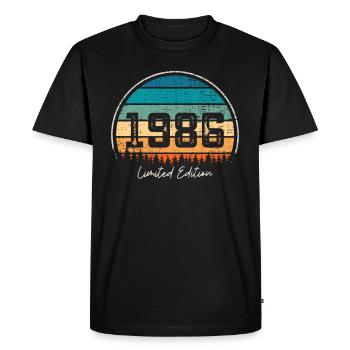 Vintage 1986 Limited Edition Retro Sunset - Men's Premium Organic T-Shirt - black - Front - Nico (187cm)