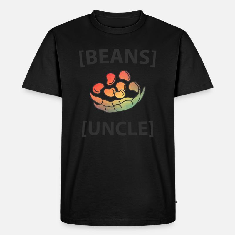 Bohne Onkel - Männer Premium Bio T-Shirt - Schwarz
