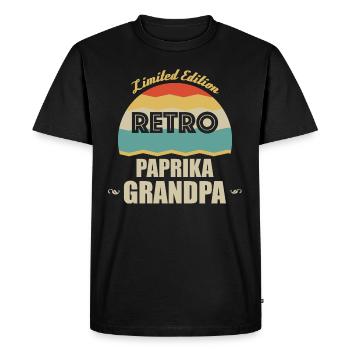 Rétro Paprika Grand-père - T-shirt Premium bio Homme - noir - Devant - Nico (187cm)