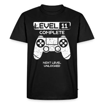 11th birthday 11 years Gamer Level Complete - Men's Premium Organic T-Shirt - black - Front - Nico (187cm)