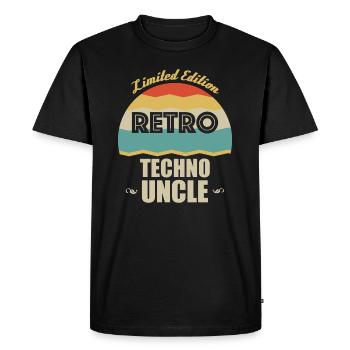 Retro Techno Oncle - T-shirt Premium bio Homme - noir - Devant - Nico (187cm)
