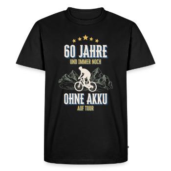 60. Geburtstag 60 Jahre Fahrrad Fahrradfahrer - Männer Premium Bio T-Shirt - Schwarz - Vorne - Nico (187cm)