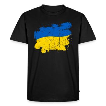 Chemise d’Ukraine Drapeau ukrainien - T-shirt Premium bio Homme - noir - Devant - Nico (187cm)