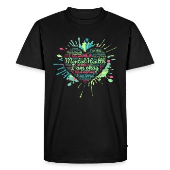 Sensibilisation à la santé mentale - T-shirt Premium bio Homme - noir - Devant - Nico (187cm)