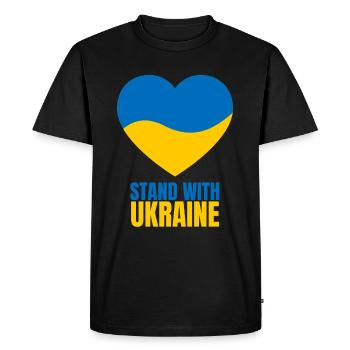 Stand with Ukraine Vintage Ukraine Flag - Men's Premium Organic T-Shirt - black - Front - Nico (187cm)