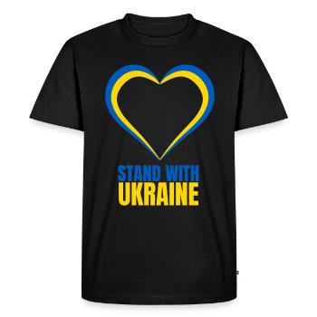 Stand with Ukraine Vintage Ukraine Flag - Men's Premium Organic T-Shirt - black - Front - Nico (187cm)