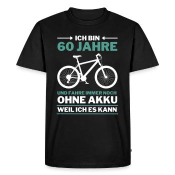 60 Jahre 60. Geburtstag Fahrrad ohne Akku - Männer Premium Bio T-Shirt - Schwarz - Vorne - Nico (187cm)